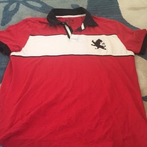 Express men’s red and white polo